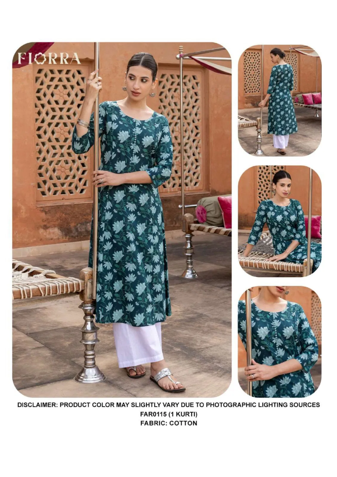Fiorra FAR0115 Designer Printed Cotton Kurti Exporters In India
